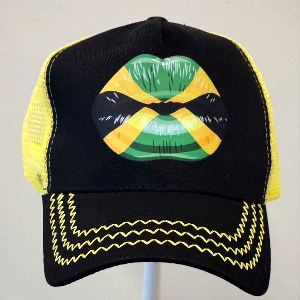 Jamaican flag with lips image